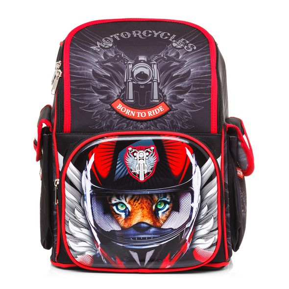 Рюкзак Hatber Comfort school -Moto-beast- 35х28х15см полиэстер светоотраж. 1 отделение 3 кармана , 